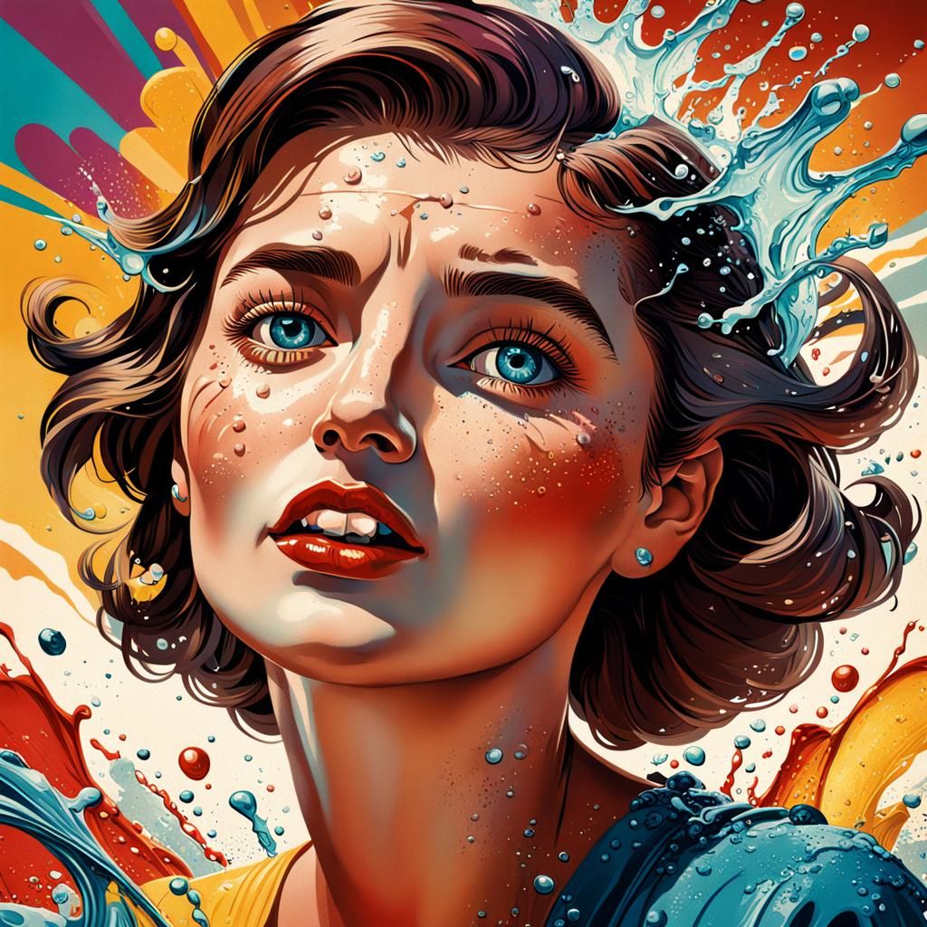 Vintage Advertising Illustrations of Women in Splash Art