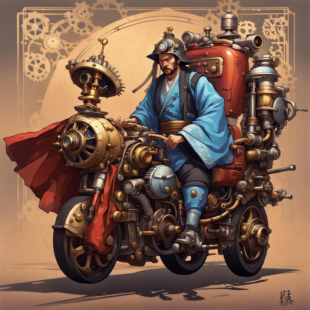 Hyperrealistic Shogun Era Mechanical Troop Rally