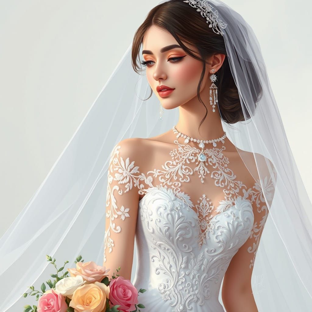 Ethereal Bride in Whimsical Wedding Gown
