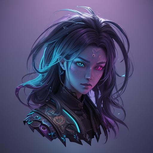 Anime-Inspired Pixel Art Portrait in Fantasy World