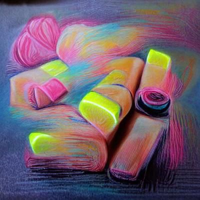 Vibrant Neon Chalk Pastel Art Explosion