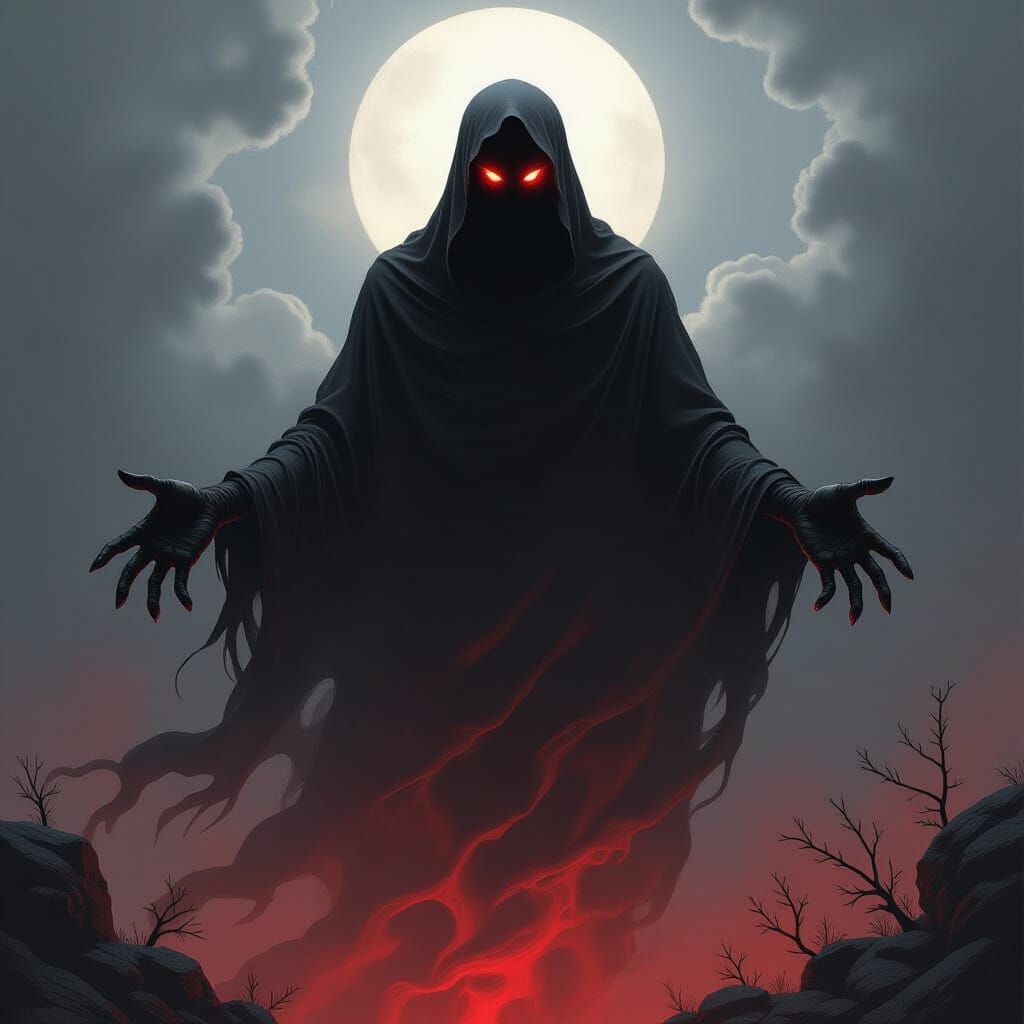 Evil Undead Wraith Absorbing Life Energy in Dramatic Horror ...