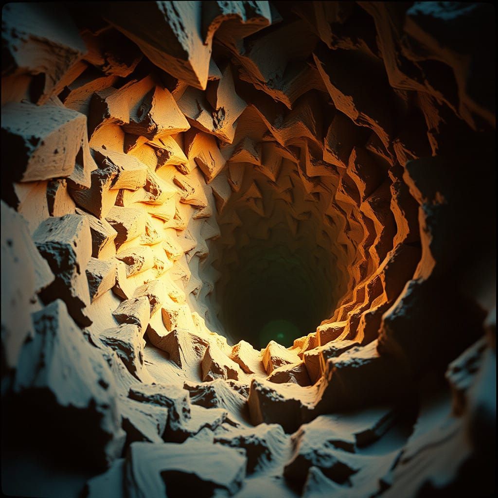 Fractal Gravity Well in Cinematic Film Style