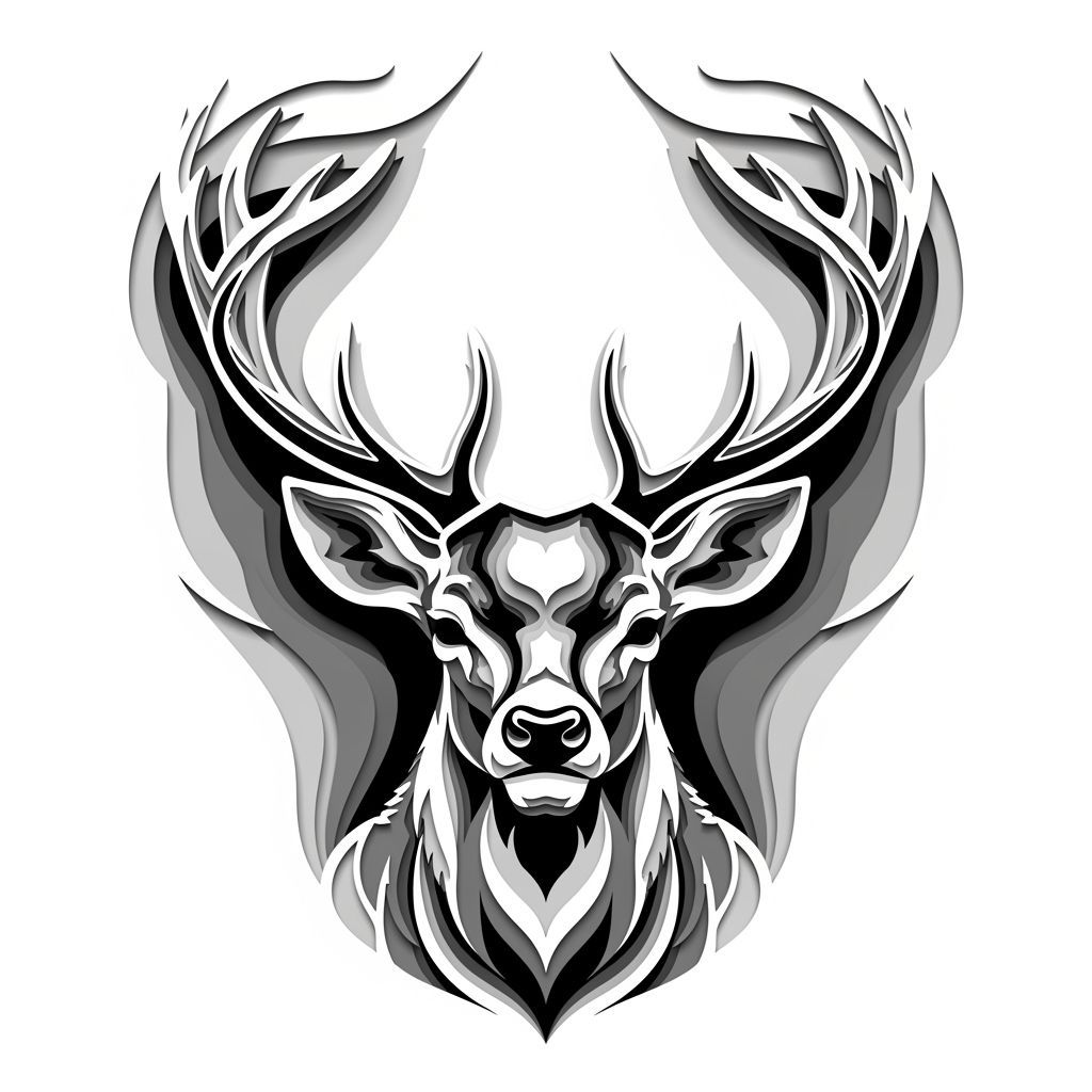 Majestic Stag Deer Head Vector Art for Laser Cutting