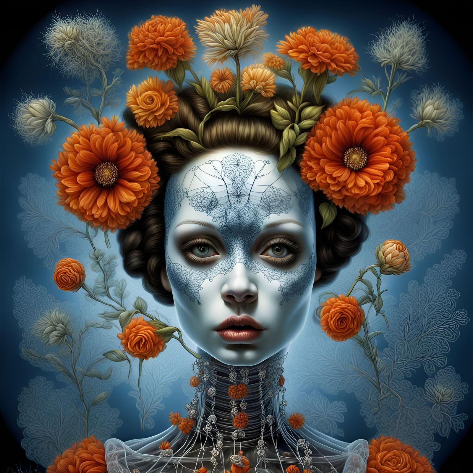 X-Ray Voodoo Doll Portrait in Whimsical Style