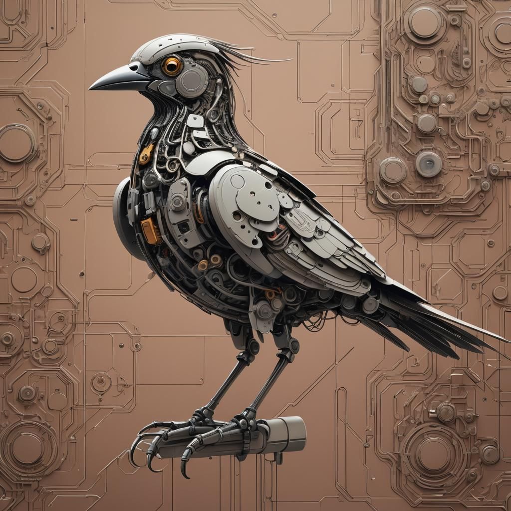 Futuristic Bird Design in Dieter Rams Style