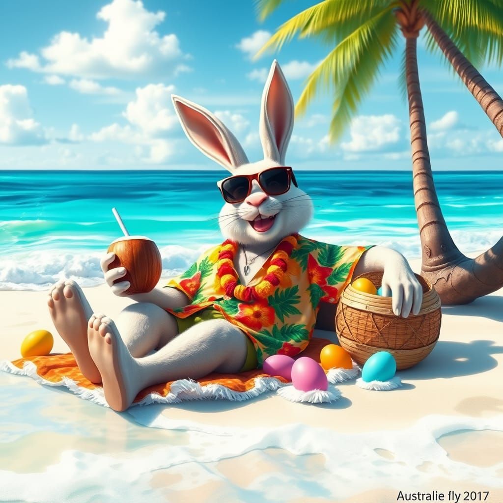 pov easter on a beach