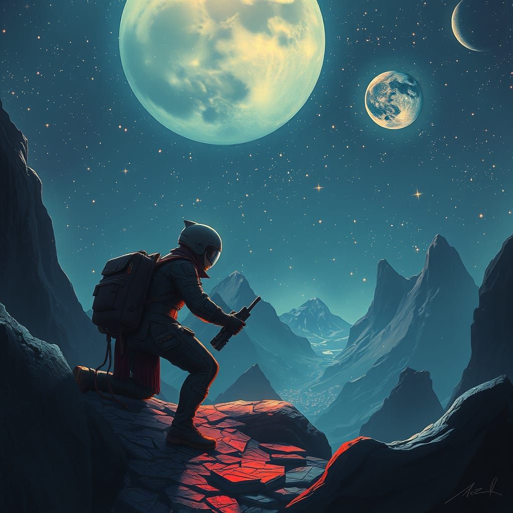 Retro Sci-Fi Rocket Launch Illustration