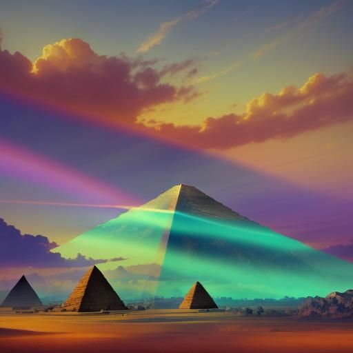 Ethereal Pyramid in Surreal Golden Light