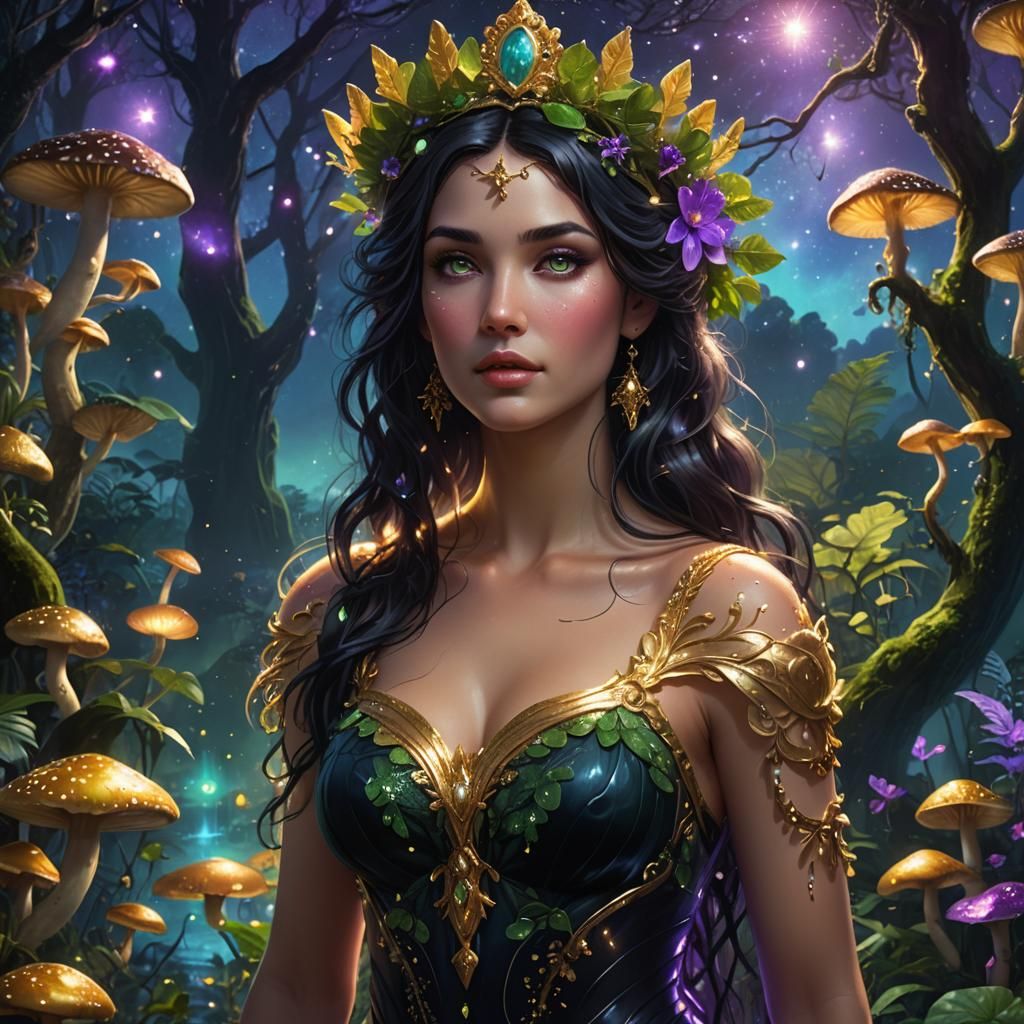 Aphrodite in Mystical Rainforest: Fantasy Concept Art