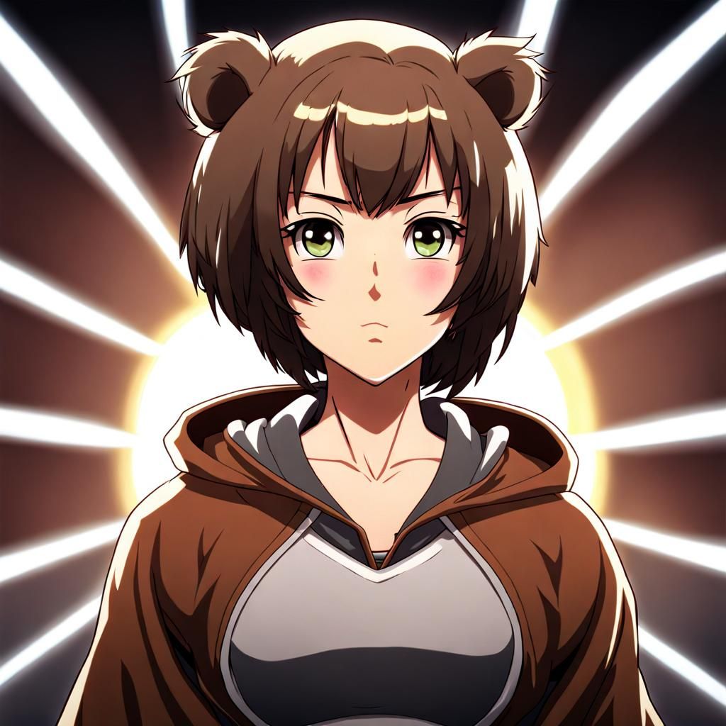 Anime Girl UFC Fighter in Bearskin Cloak