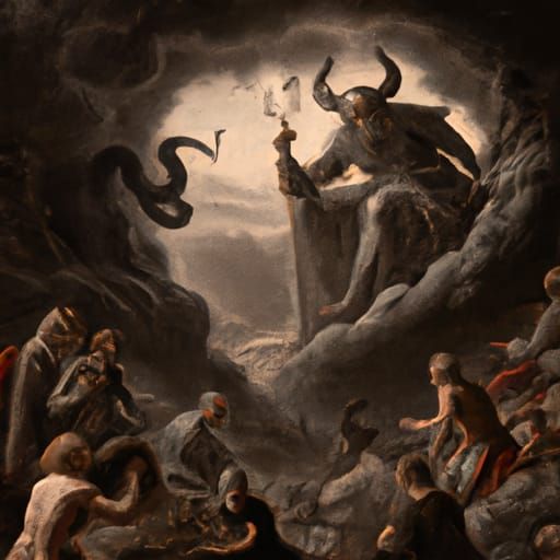 Satan's Temptation in Renaissance Style