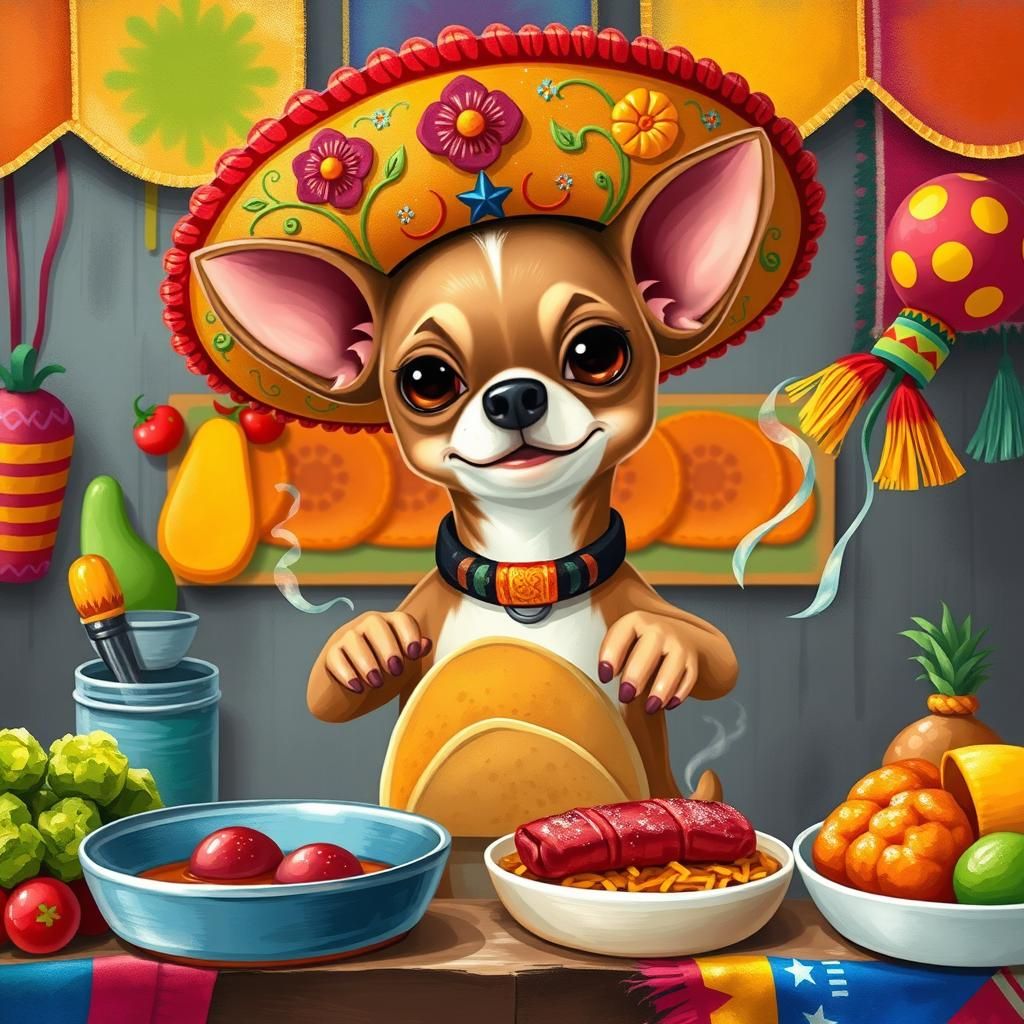 Chihuahua Chef Creates Tacos at Fiesta Stand