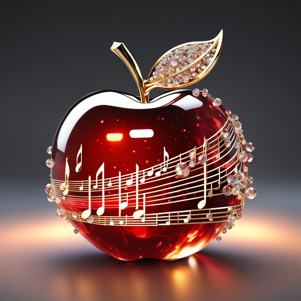 Crystal Apple Infused with Music, Digital Art