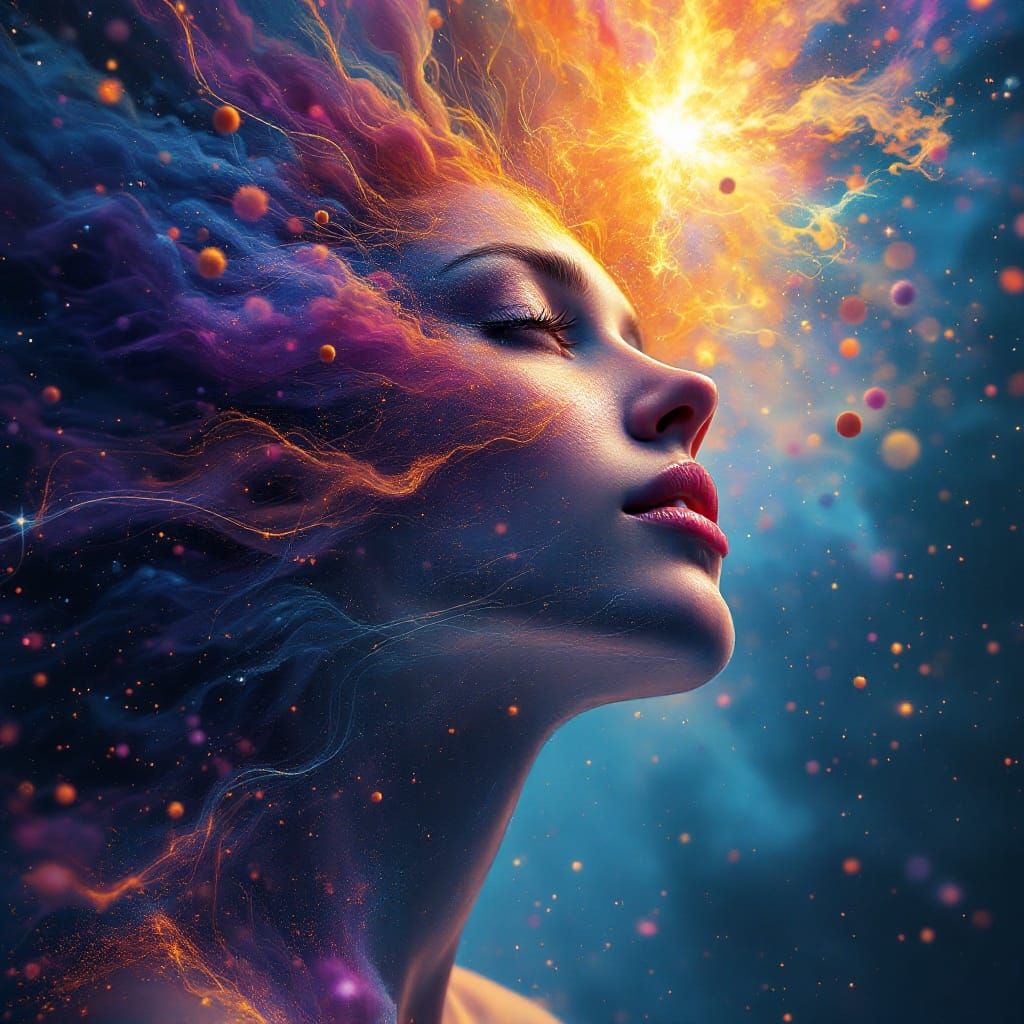 Hyperrealistic Goddess Ascends into Celestial Bliss