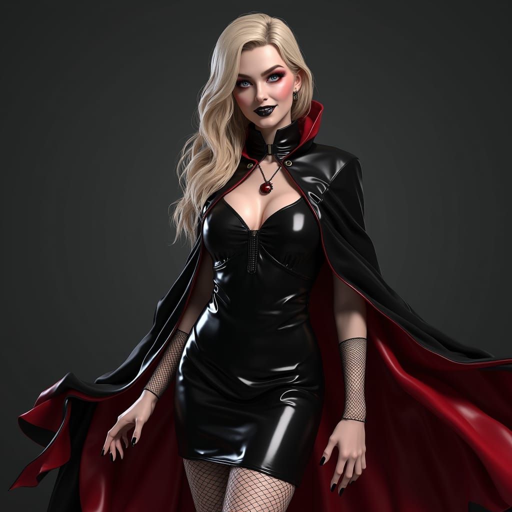 Gothic Vampire Goddess in High-Tech Realism
