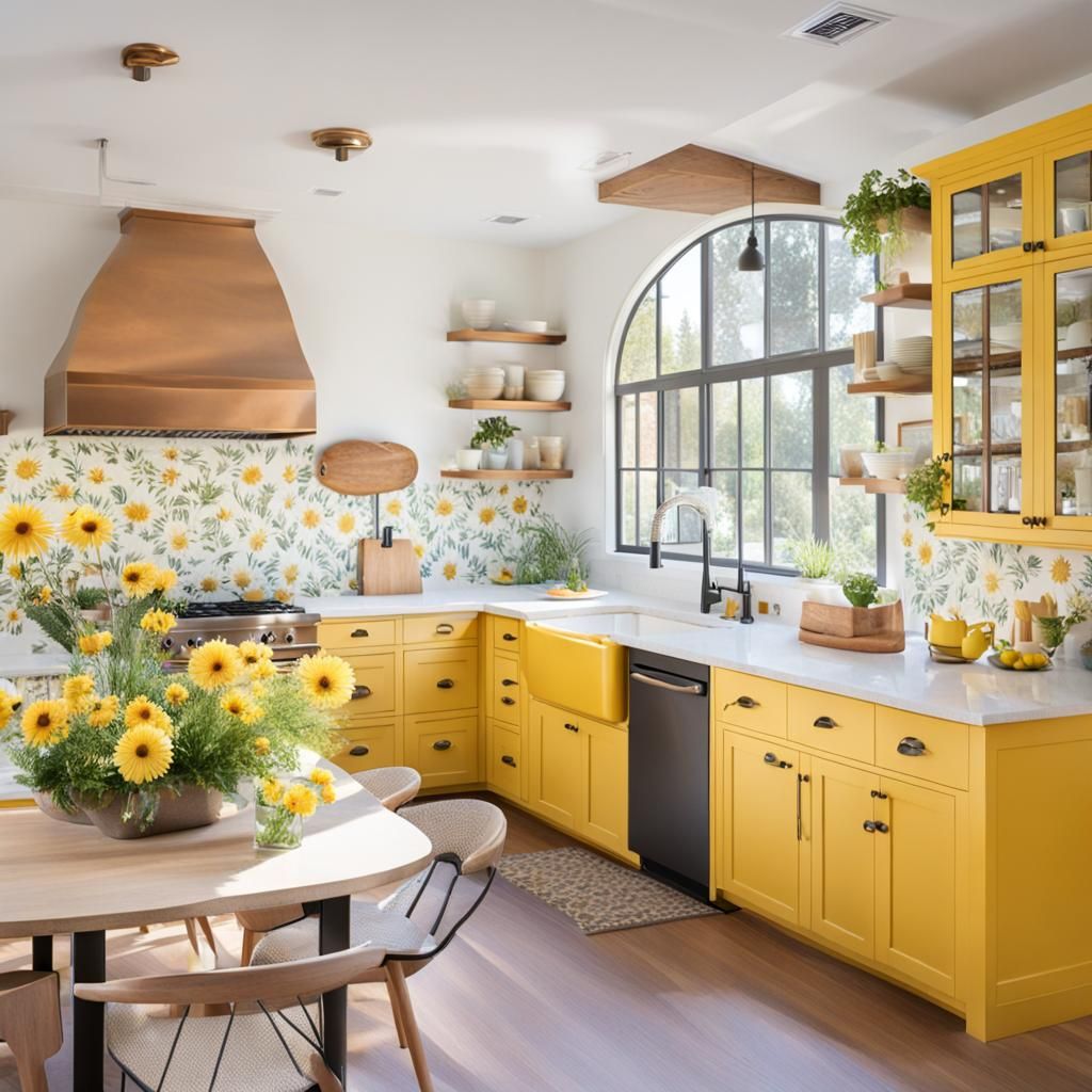 Yellow Daisy Kitchen Design: A Sunny Interior