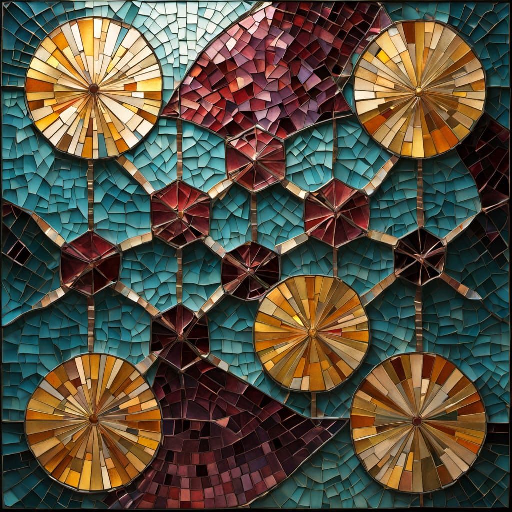 Geometric Mosaic: Clarity in Stained Glass Style