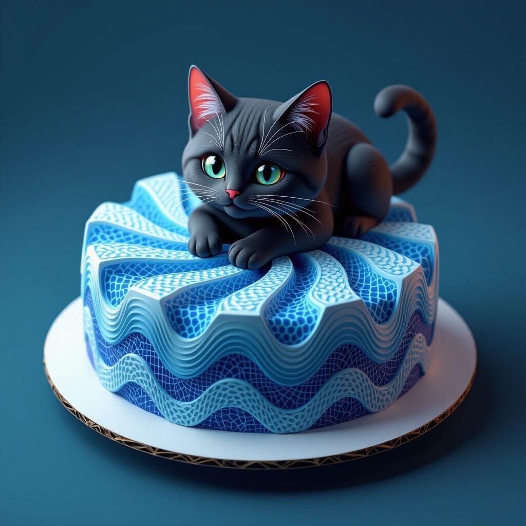Abstract Cat Cake Fractal Art