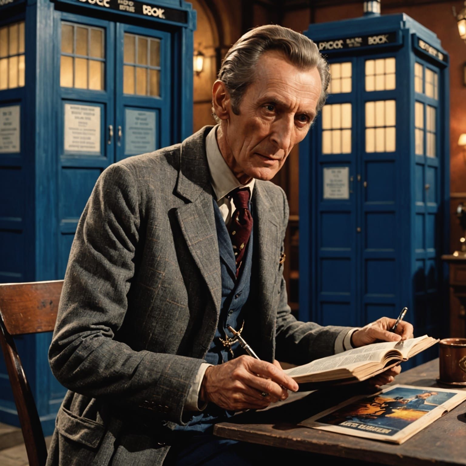 Peter Cushing as Doctor Who by TARDIS