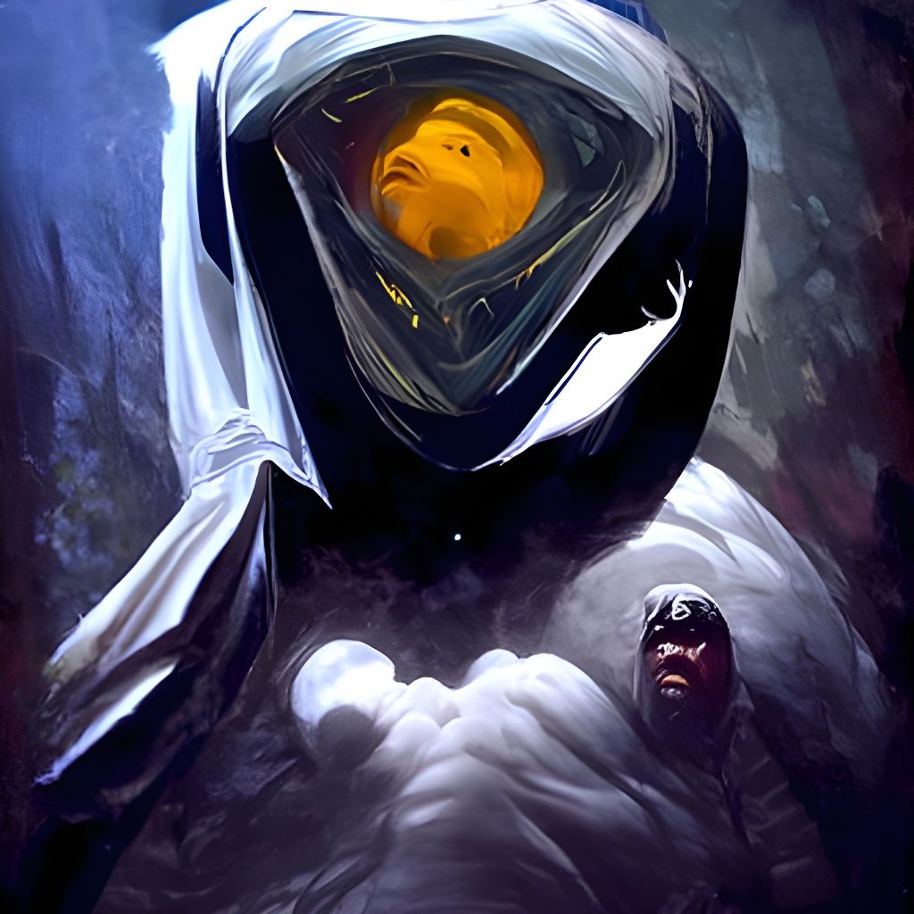 Terrifying Space Ghost in Dark Gothic Style