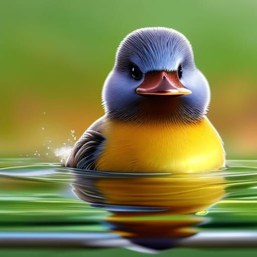 Hyperrealistic Rubber Ducky in Splash Art Style