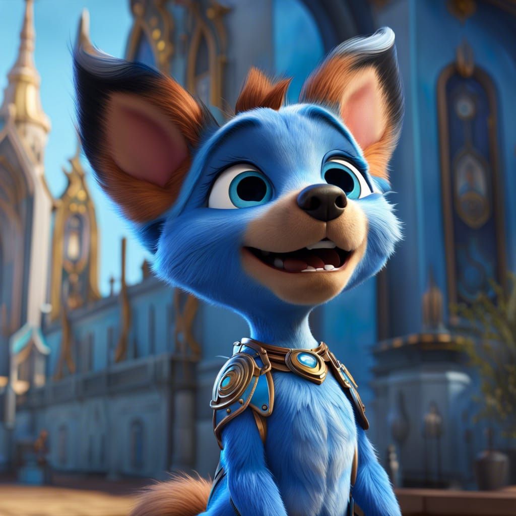 Adorable Portrait of Bluey in Cinematic Style