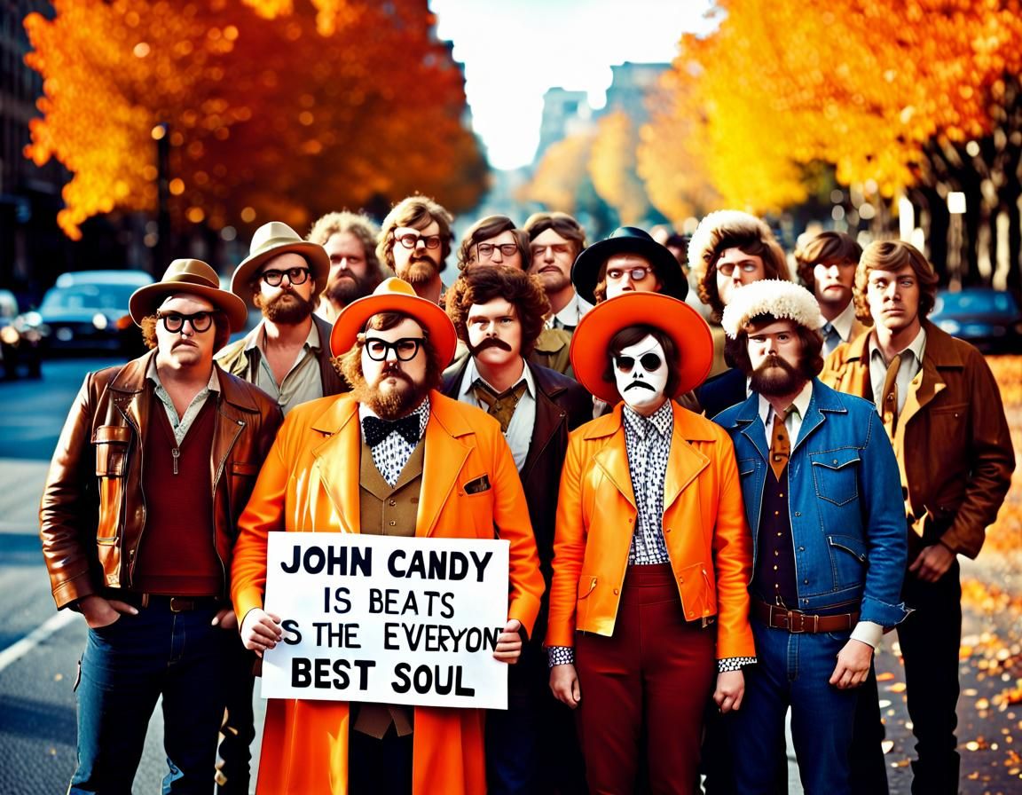 John Candy Protest in 70s Style Photography