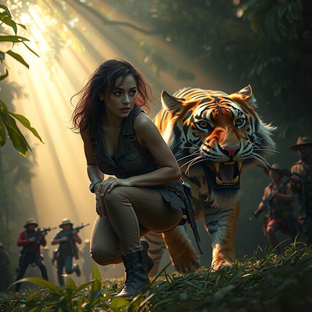 Surreal Jungle Rescue in Ultra-Realistic Style