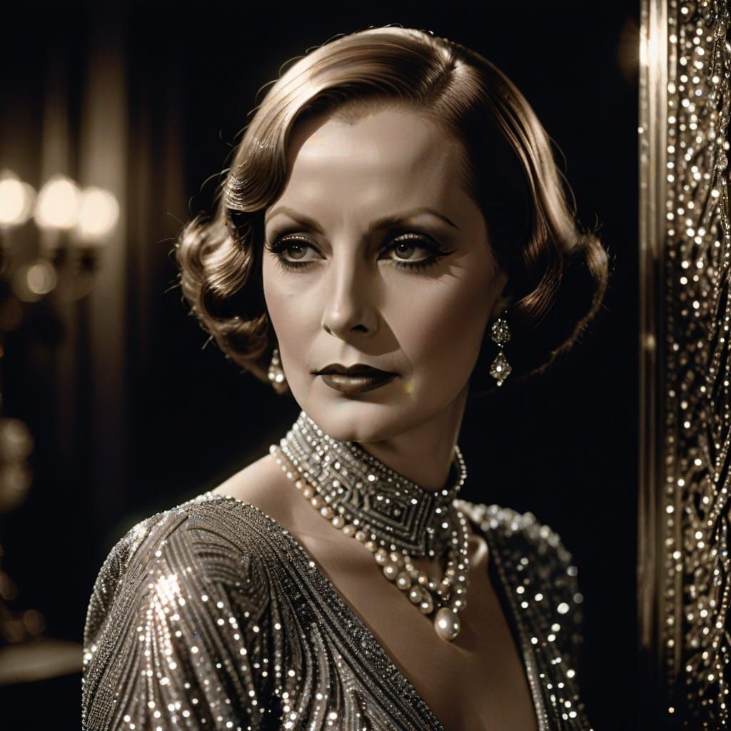 Elegant 1920s Portrait in Silver Gelatin Photograph Style