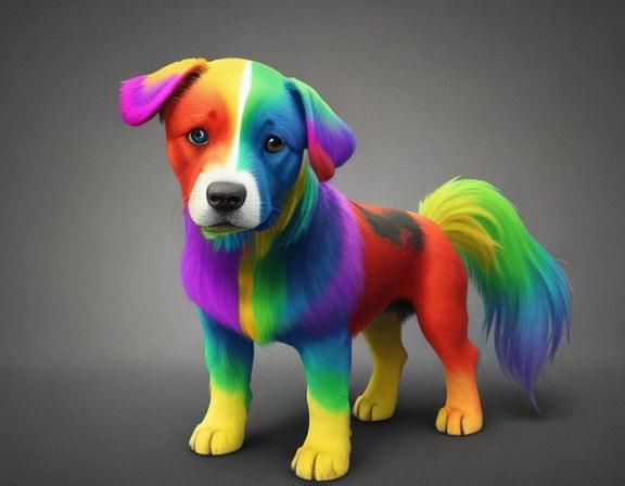 Rainbow Dog: Colorful Canine Art