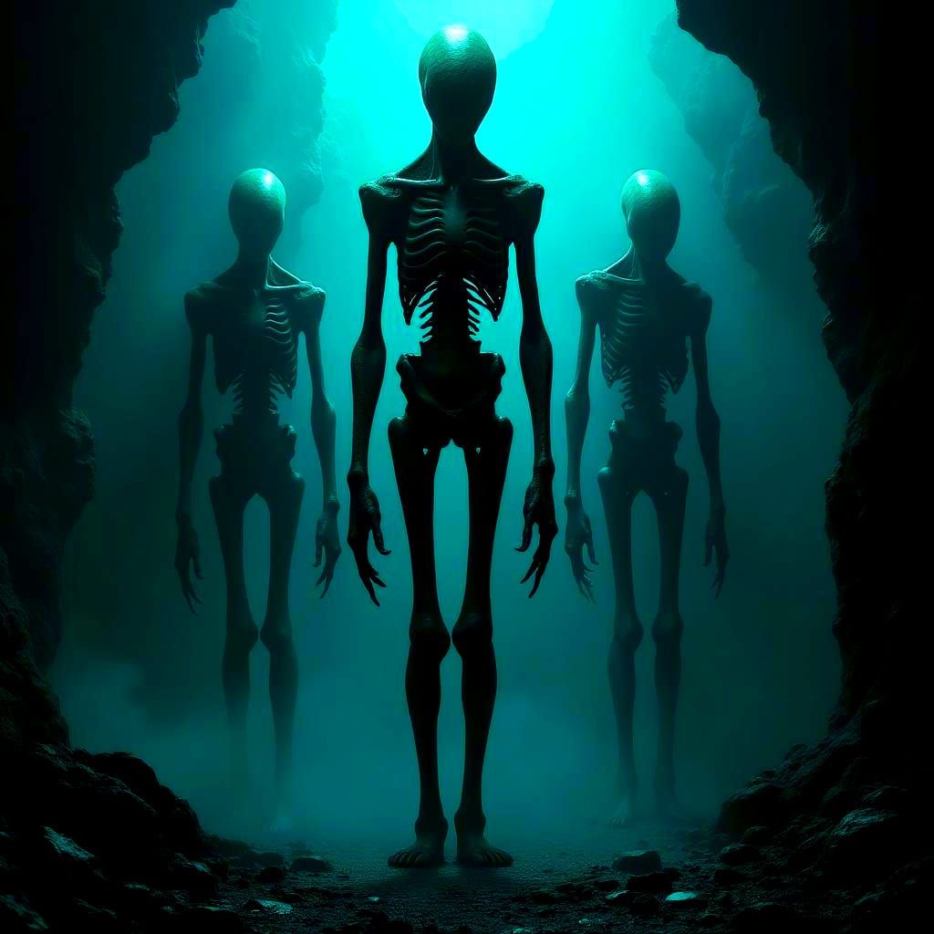 Gaunt Alien Humanoid in Detailed Matte Painting