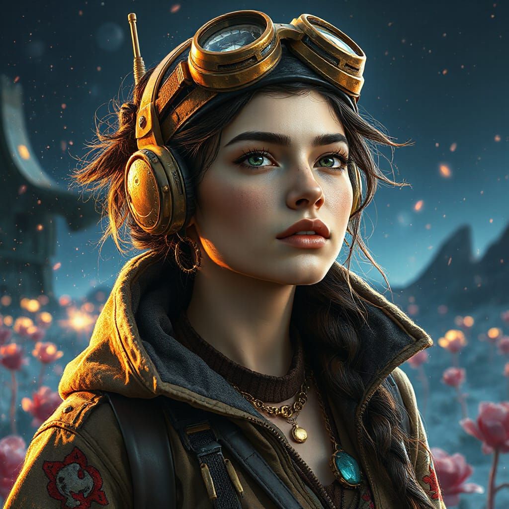 Steampunk Explorer in Unknown Lands: Hyperdetailed Portrait
