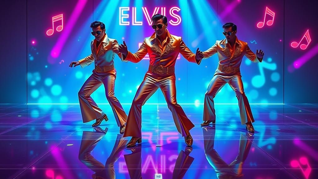 Elvis in Neon Harmony