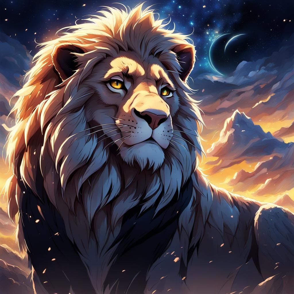 Ethereal Scar from The Lion King in Anime Style