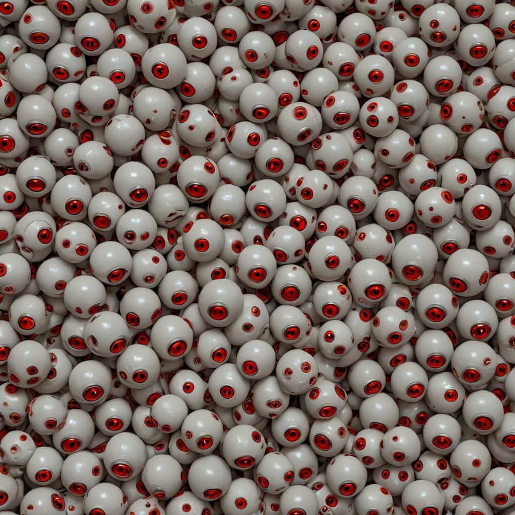 Surreal Mandelbulb Fractal Art with Red Eyes