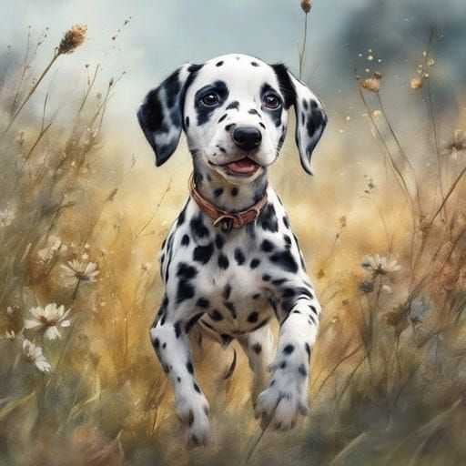 Black and White Spotted Dalmatian Dog