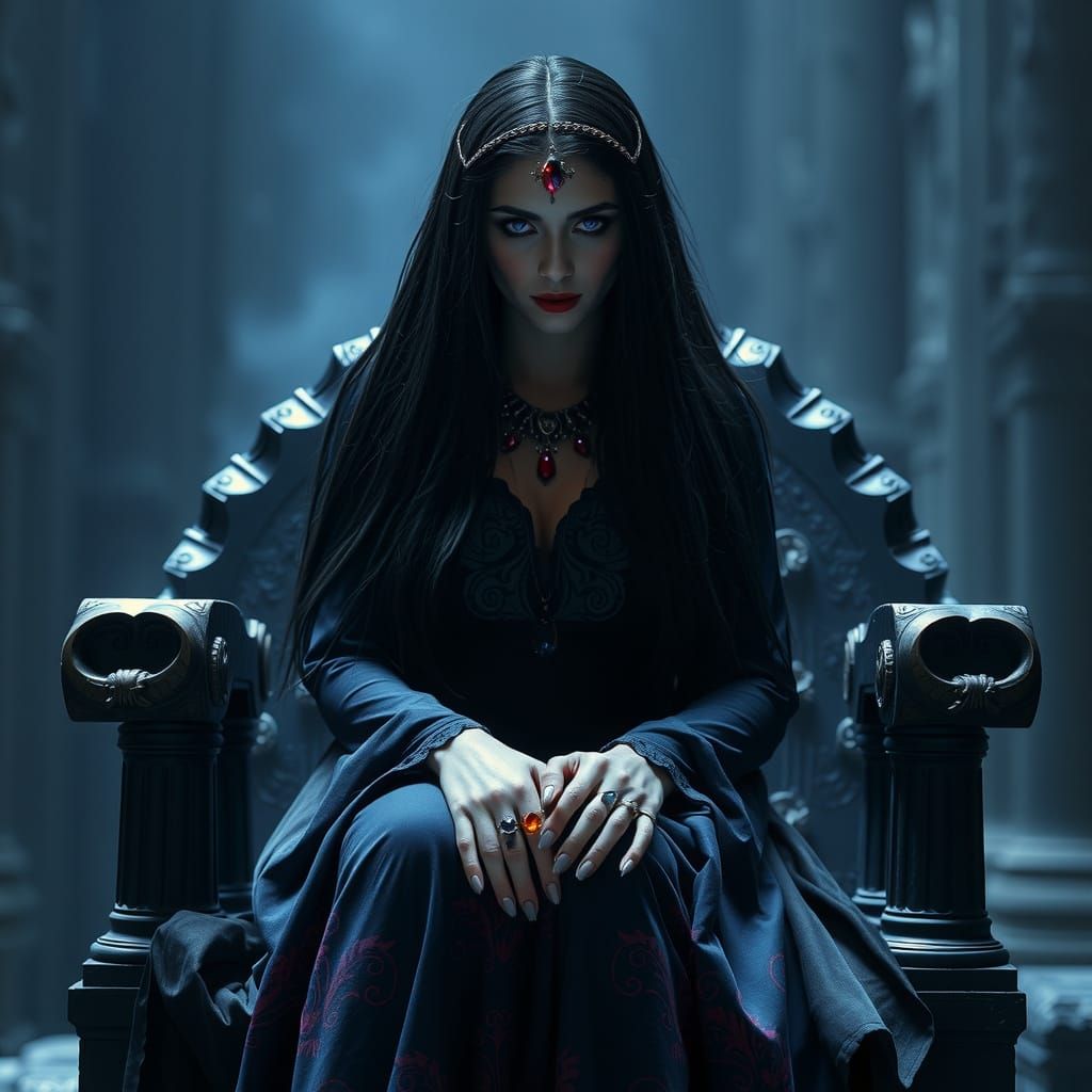 Ancient Greek Sorceress in Dark, Eerie Ambiance