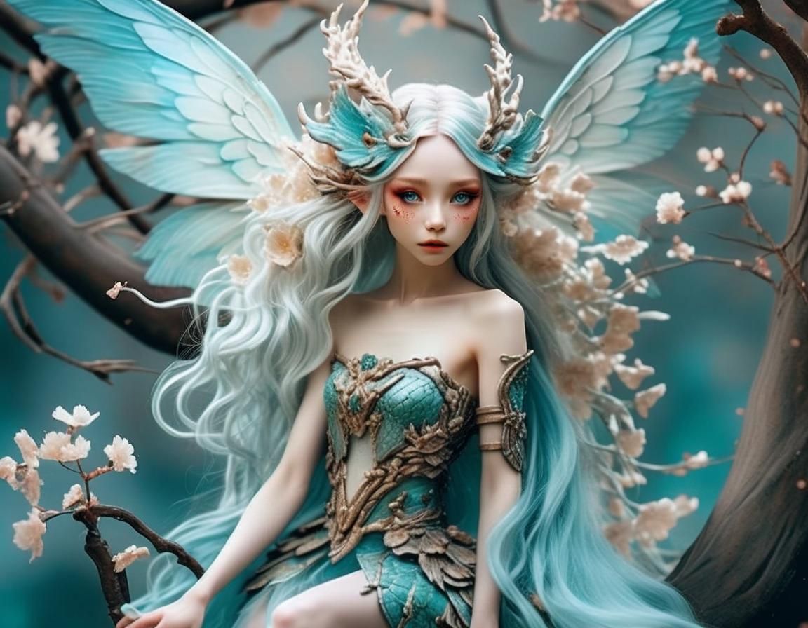 Cherry Blossom Fairy Digital Painting in Fantasy Style