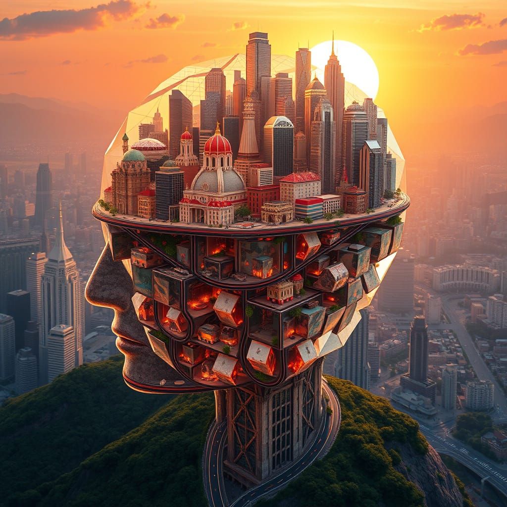 A head of humanoid is a metropolis.