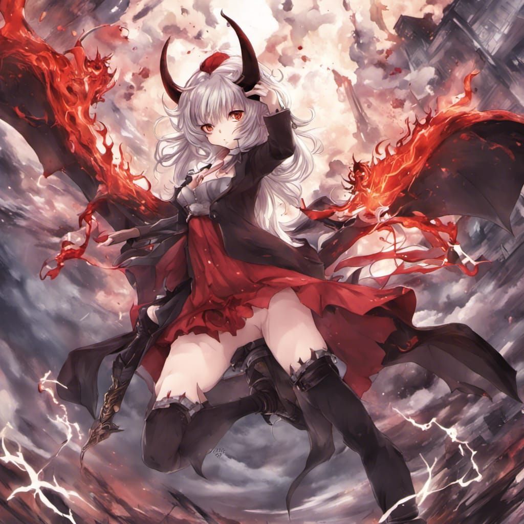 Anime Devil Figure in Manga Style