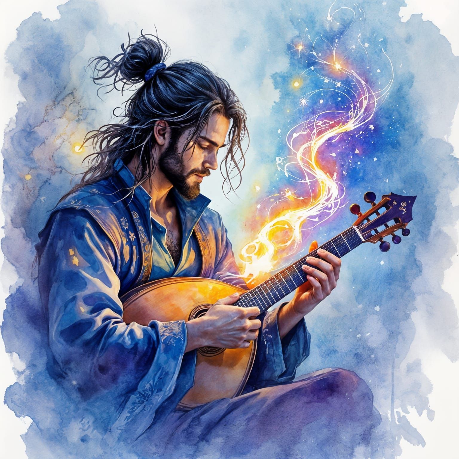 Enchanting Musician Conjures Floating Magic Notes