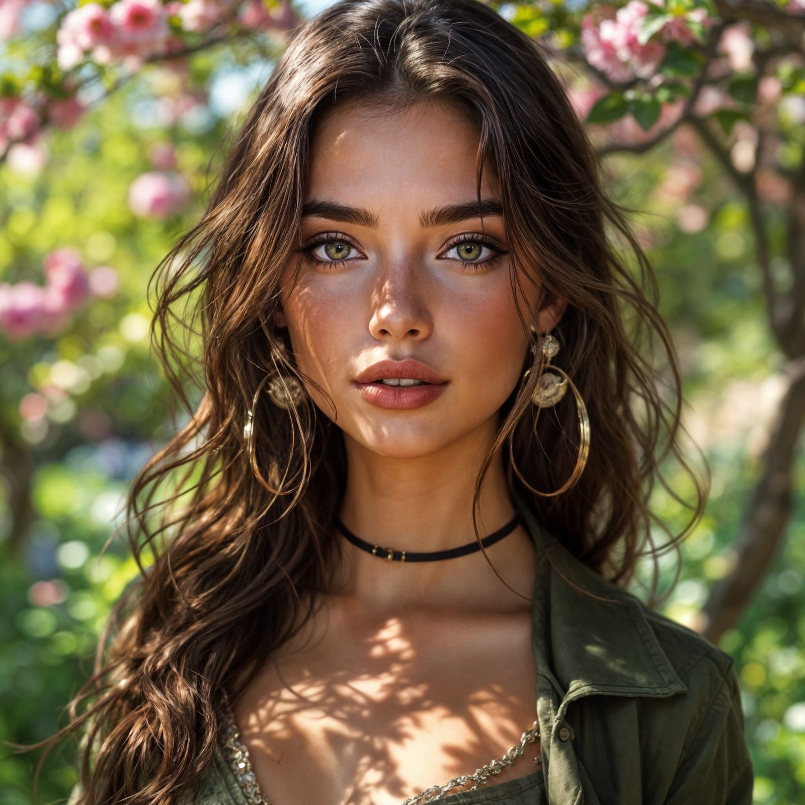 Realistic Portrait of Belle in a Park