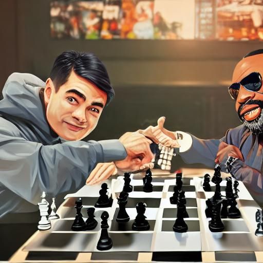 Ben Shapiro and Mr. T Play Chess in Anime Style