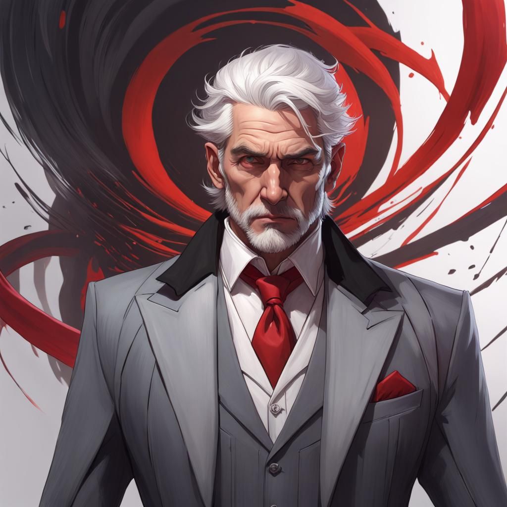 Sinister British Villain Portrait in Hyperdetailed Style