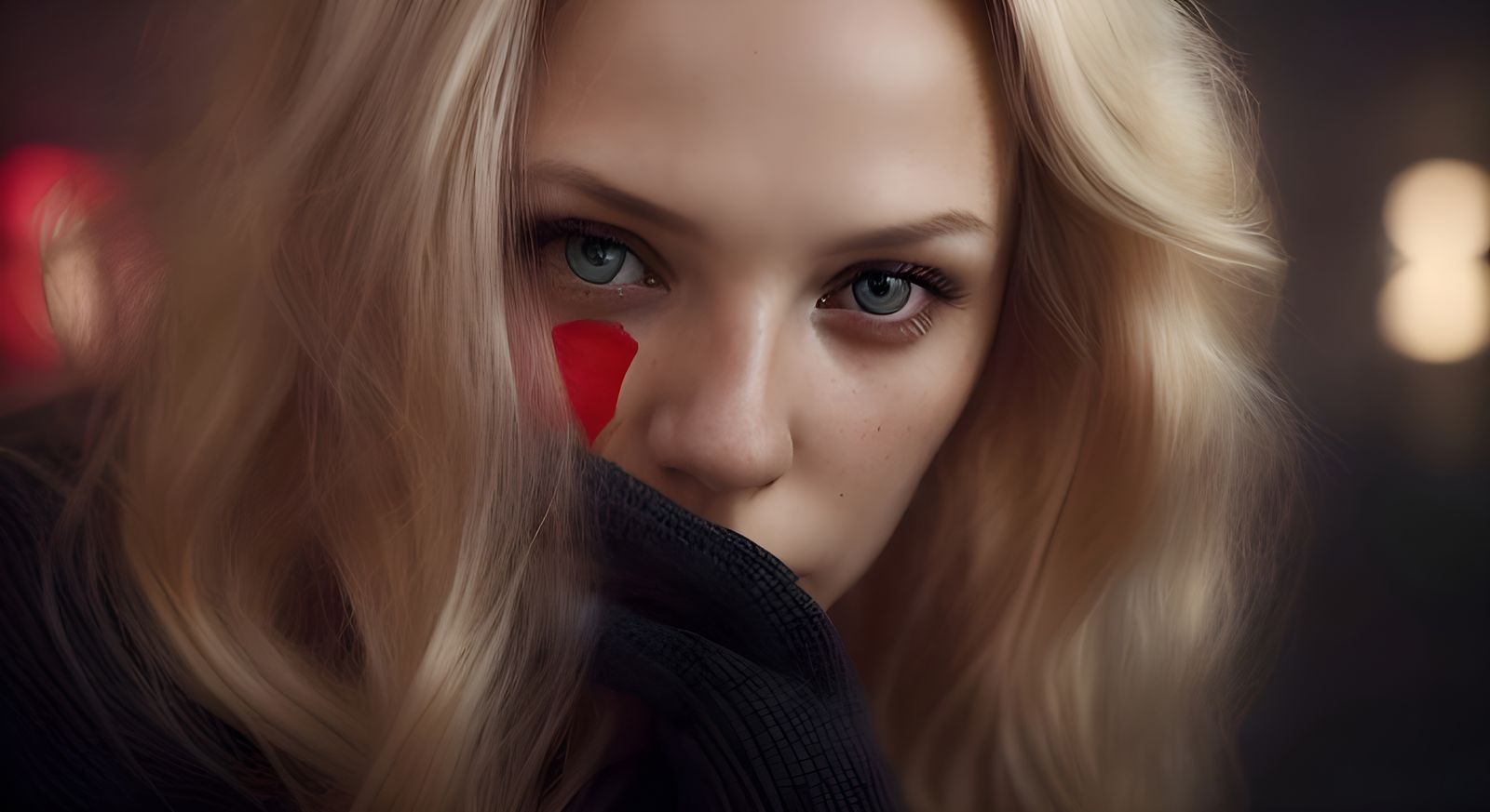 Blonde Woman Portrait in Art Deco Style