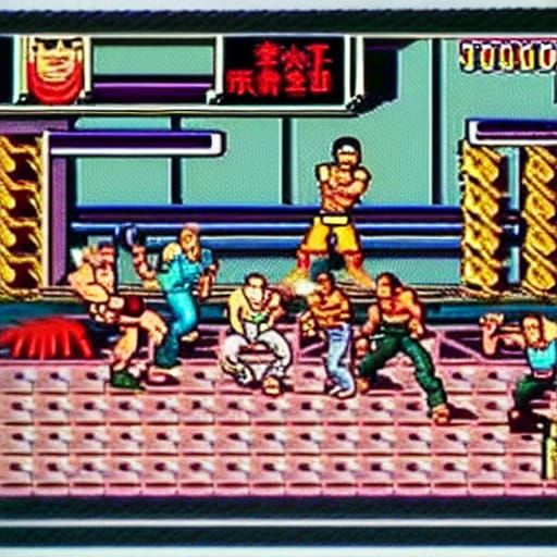 Double Dragon: 1987 Video Game Scene