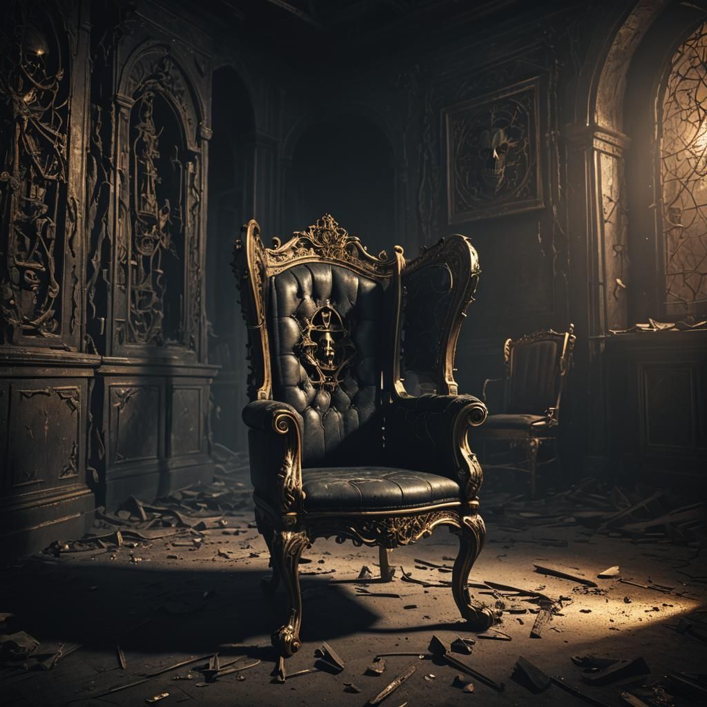 Cursed Chair of Death: Dark Fantasy Concept Art