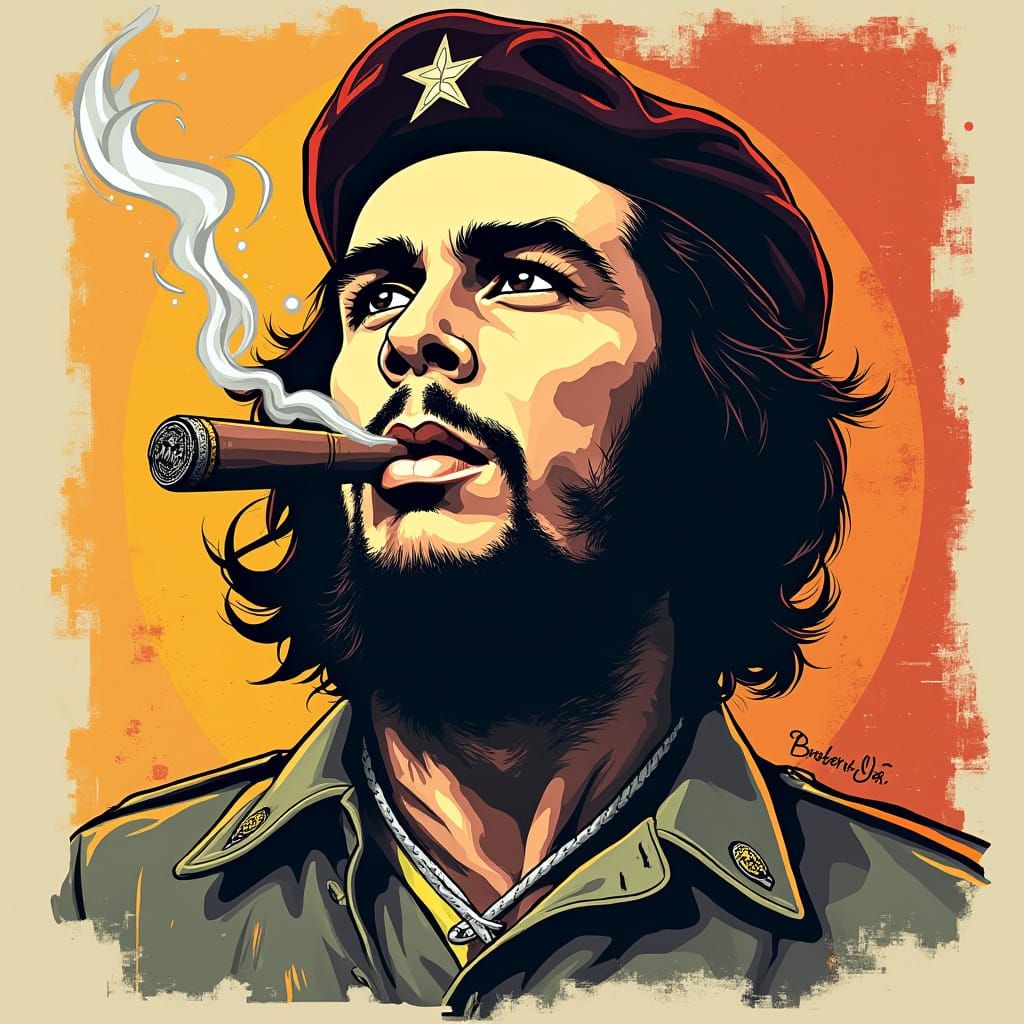 Stylized Che Guevara Illustration for T-Shirt