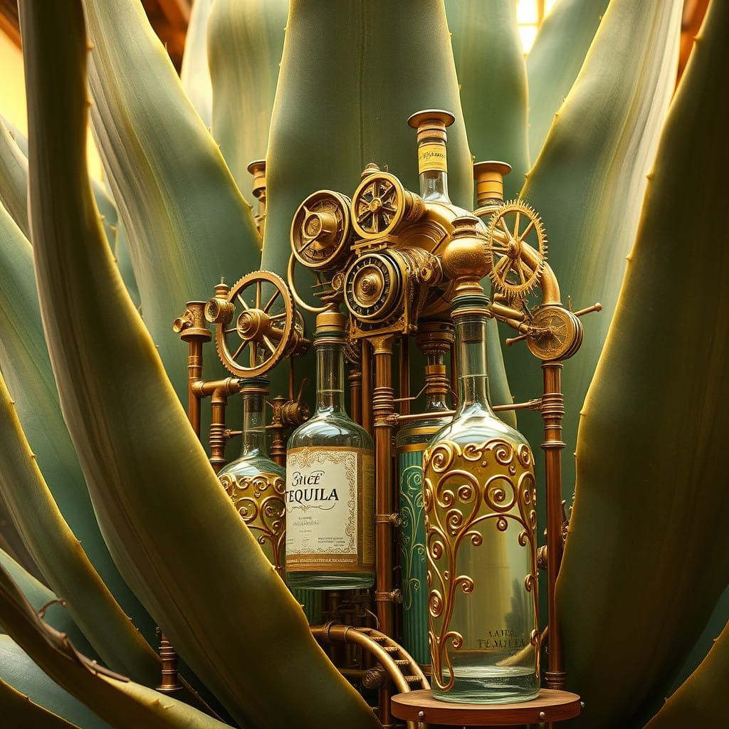 Art Nouveau Agave Rube Goldberg Machine